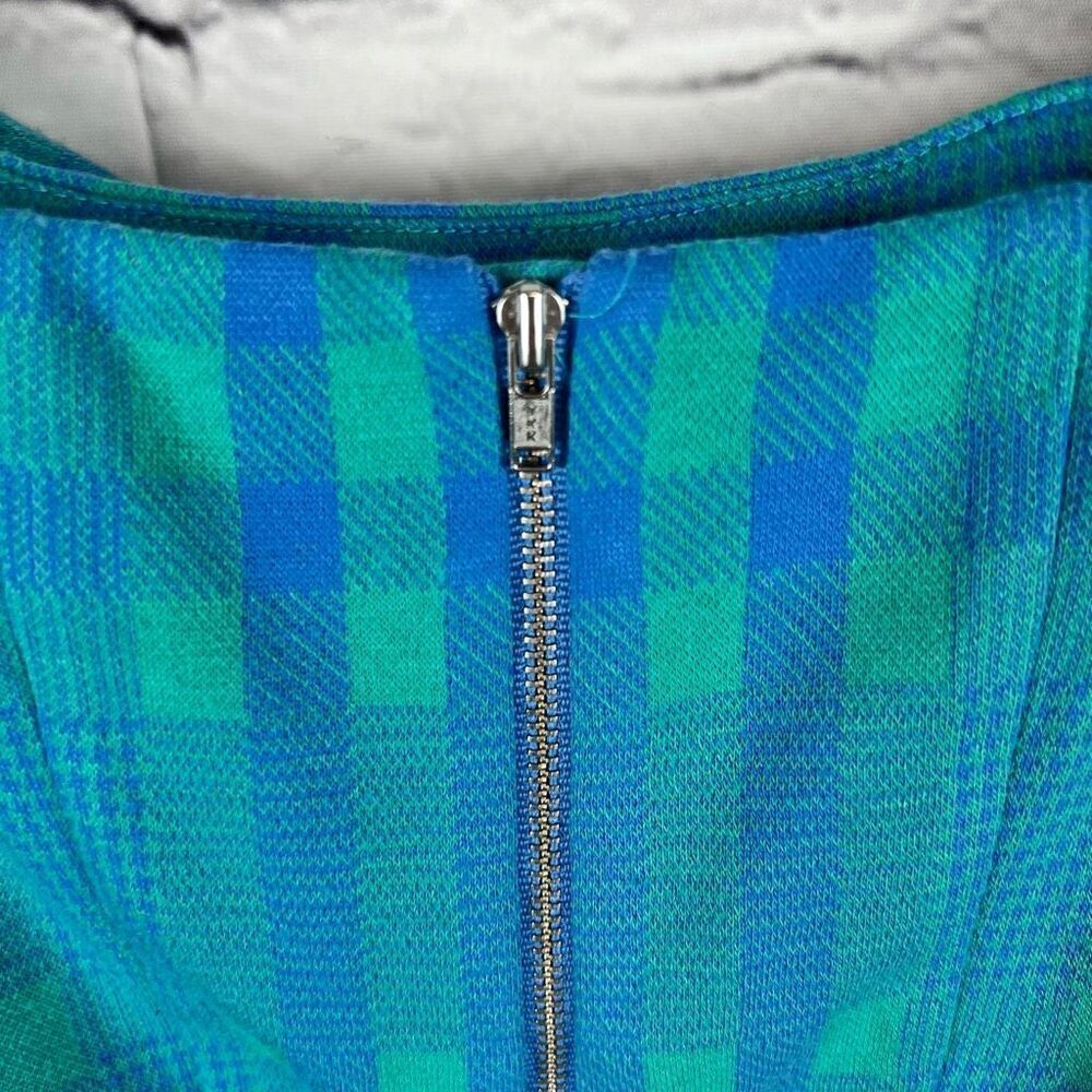 Lovers and Friends Women's Checkered Crop Top Sea Green Blue Size S - Picture 5 of 8